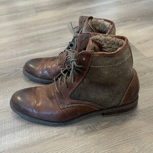 Johnston & Murphy J&M 1850 Men’s Brown Ankle Boots w/ Shearling Lining